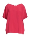 Suoli Woman Top Red Size 6 Acetate, Silk