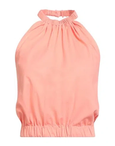 Suoli Woman Top Salmon Pink Size 4 Cotton In Multi