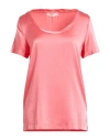 Suoli Woman Top Salmon Pink Size 8 Silk, Elastane In Multi