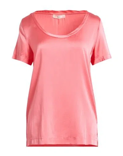 Suoli Woman Top Salmon Pink Size 8 Silk, Elastane In Multi