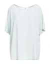 Suoli Woman Top Sky Blue Size 10 Acetate, Silk