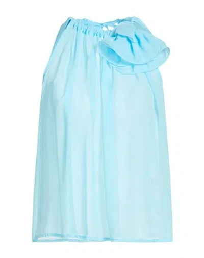Suoli Woman Top Sky Blue Size 10 Polyester