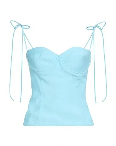 Suoli Woman Top Sky Blue Size 6 Viscose, Polyester In Multi