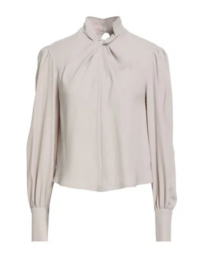 Suoli Woman Top Taupe Size 8 Acetate, Silk