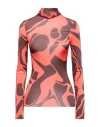 Suoli Woman T-shirt Rust Size 4 Polyester, Elastane In Red