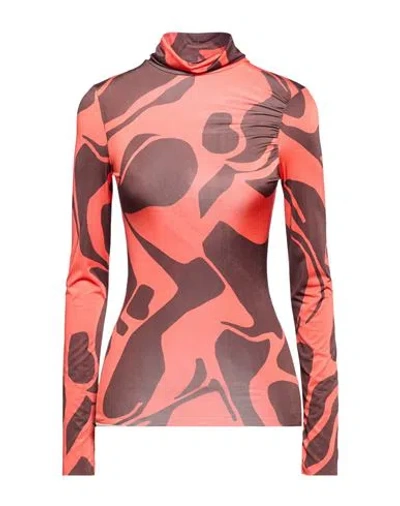 Suoli Woman T-shirt Rust Size 4 Polyester, Elastane In Red