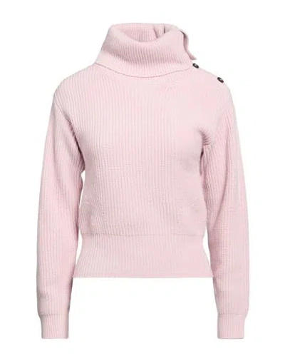 Suoli Woman Turtleneck Light Pink Size 4 Virgin Wool, Viscose, Polyamide, Cashmere