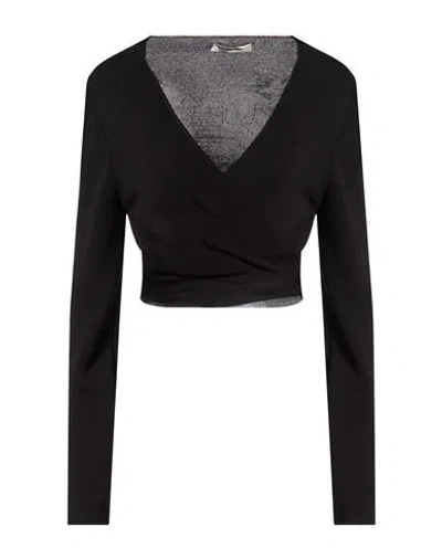 Suoli Woman Wrap Cardigans Black Size 8 Viscose, Polyamide