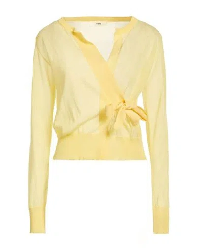 Suoli Woman Wrap Cardigans Yellow Size 6 Viscose, Polyester