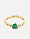 Suot Studio Half Cut Mini Green Chalcedony Ring In Green