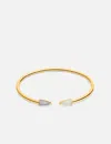 Suot Studio “half Cut” Small Blue Chalcedony Bracelet In Gold