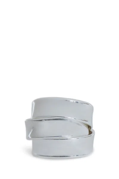 Suot Studio Wide Ribbon Ring In Silver