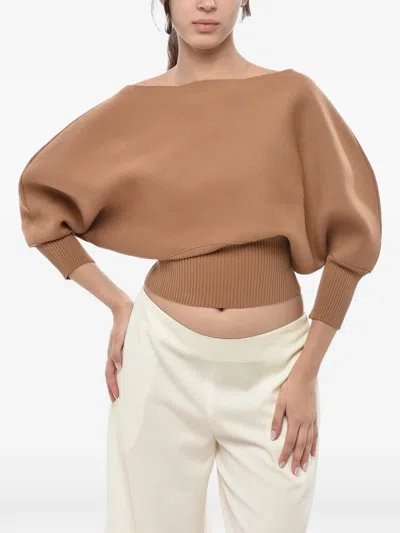 Super Blond Batwing-sleeve Sweater In Nude