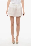 Super Blond Chiffon Pleated Shorts