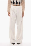 SUPER BLOND DOUBLE-PLEATED WIDE LEG PANTS WITH BELT LOOPS