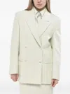 Super Blond Double-breasted Oversized Blazer In Neutral