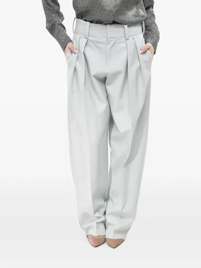 Super Blond Double-pleated Virgin Wool Trousers In Animal Print