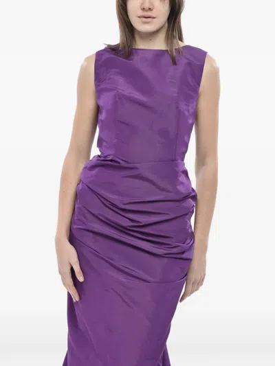 Super Blond Draped Silk Mermaid Dress In Multi