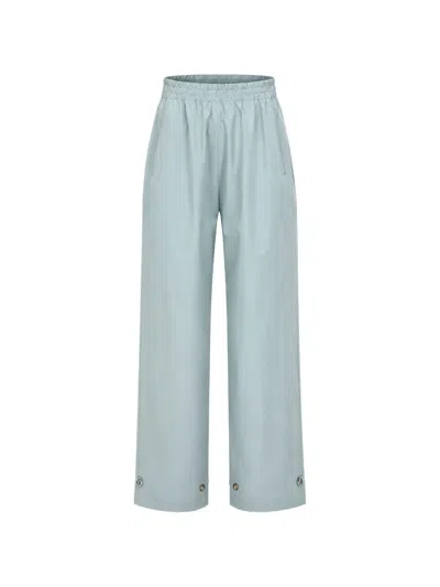Super Blond Elasticated-waist Gabardine Trousers In Blue