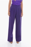 Super Blond Front-pleated Trousers With Wide-leg