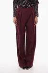 Super Blond Front-pleated Trousers With Wide-leg In White