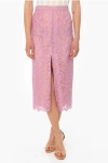 Super Blond Lace Long Skirt With Petticoat And Front Vent
