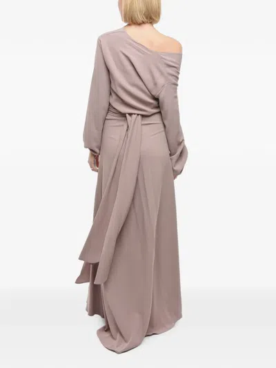 Super Blond Maxi Belted Wrap Dress In Neutrals