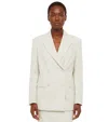 Super Blond Double-breasted Oversized Blazer In White