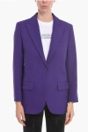 Super Blond One-button Blazer With Peak Lapel