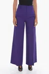Super Blond Palazzo Trousers With Front-pleat In Purple