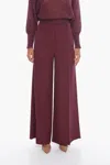 Super Blond Palazzo Trousers With Front-pleat In White