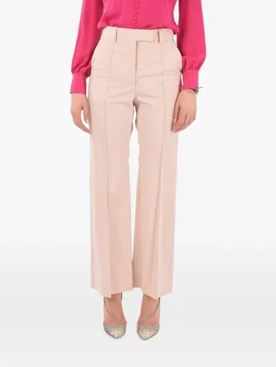 Super Blond Pleated Straight-leg Trousers In Pink