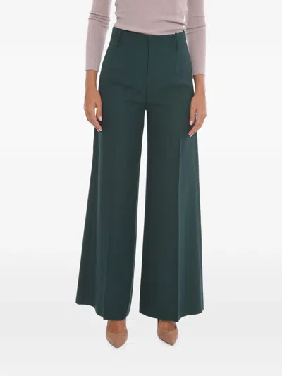 Super Blond Pleated Tailored Trousers In Green