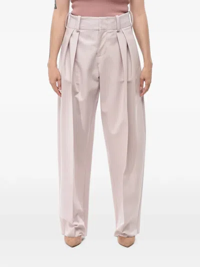 Super Blond Pleated Wide-leg Trousers In Neutral