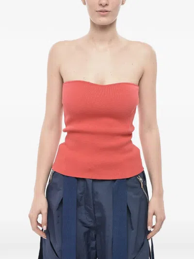 Super Blond Ribbed-knit Tube Top In Multi