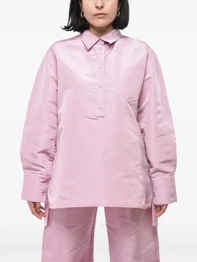 Super Blond Silk Organza Blouse In Pink