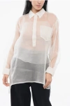 Super Blond Silk Sheer Shirt With Tank Top