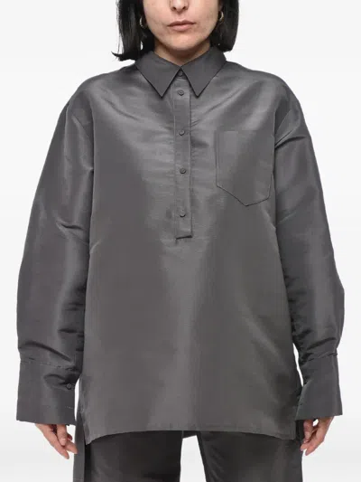 Super Blond Val Silk Blouse In Gray