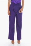 Super Blond Wide-leg Trousers With Velcro Fastening