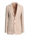 Super Blond Woman Blazer Beige Size 6 Viscose In Beige