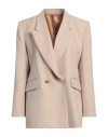 Super Blond Woman Blazer Beige Size 8 Viscose
