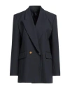 Super Blond Woman Blazer Midnight Blue Size 8 Viscose In Blue