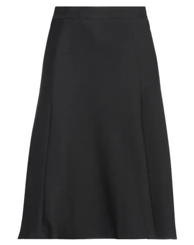 Super Blond Woman Midi Skirt Black Size 6 Wool, Silk