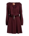 Super Blond Woman Mini Dress Burgundy Size S Silk, Wool In Red