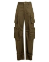 Super Blond Woman Pants Military Green Size 6 Cotton In Green