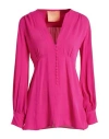 Super Blond Woman Shirt Fuchsia Size 6 Silk In Pink