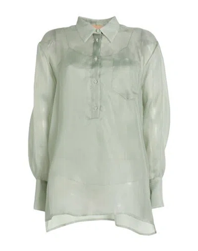 Super Blond Woman Top Sage Green Size 2 Silk