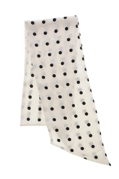 Super Blond Women White Polka Dot Scarf