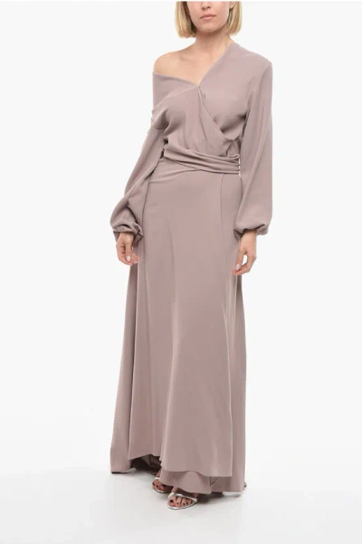 Super Blond Wrap Dress With Belt In Neutral