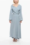 Super Blond Wrap Maxi Dress With Belt